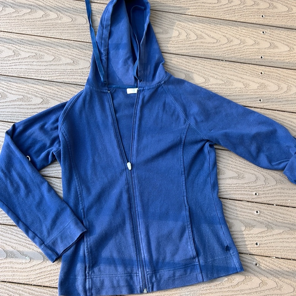 Cute vintage liz wear zip up jacket with pockets, hood & roll up sleeves size S - Picture 5 of 9